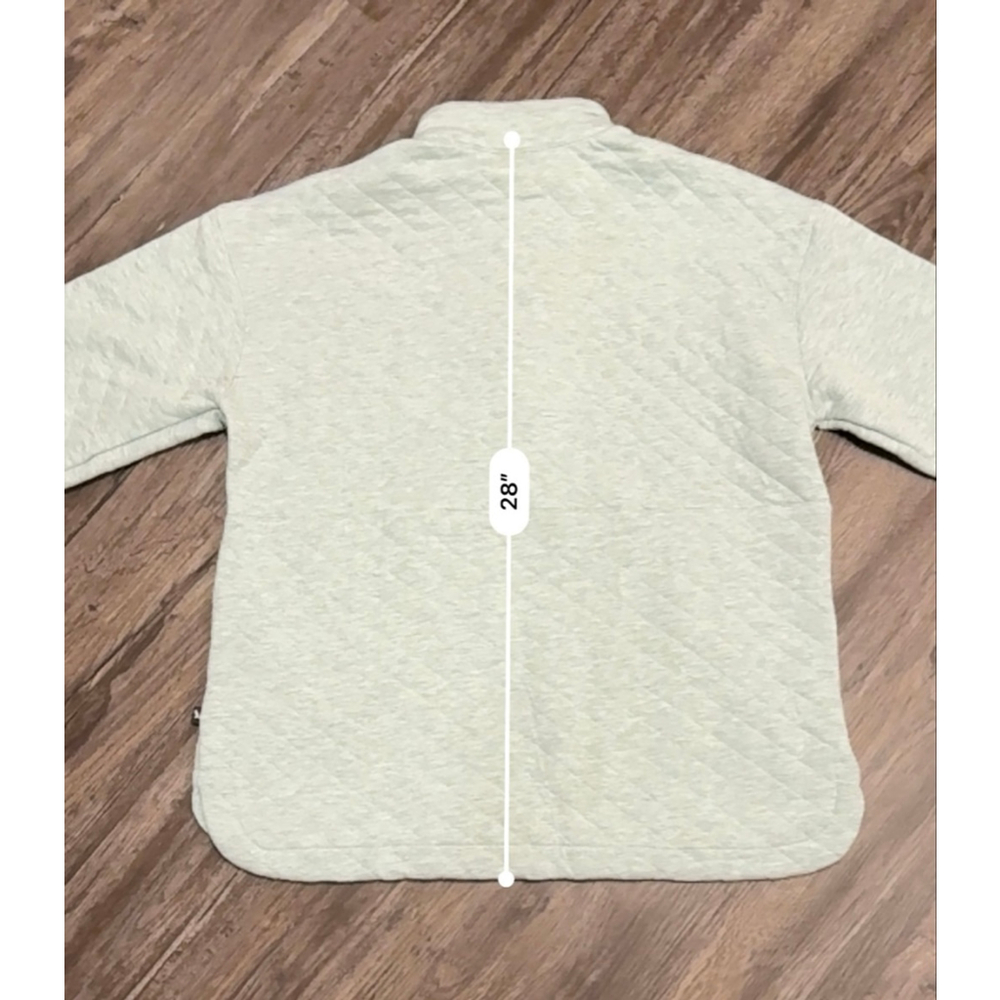 NWT Eddie Bauer Women’s Quilted Snap Pullover Sweatshirt Light Blue/Green Sz L - Picture 5 of 9
